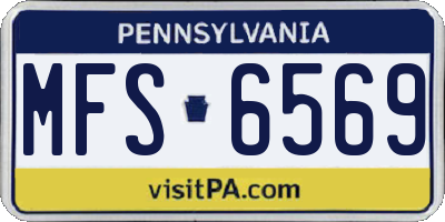 PA license plate MFS6569
