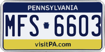 PA license plate MFS6603