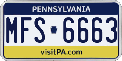 PA license plate MFS6663