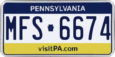 PA license plate MFS6674