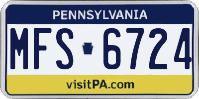 PA license plate MFS6724