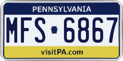 PA license plate MFS6867