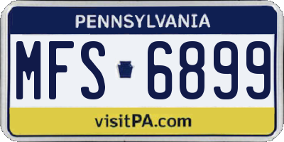 PA license plate MFS6899