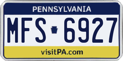 PA license plate MFS6927