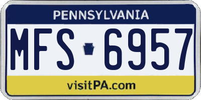 PA license plate MFS6957