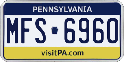 PA license plate MFS6960