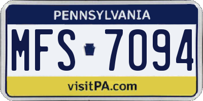 PA license plate MFS7094