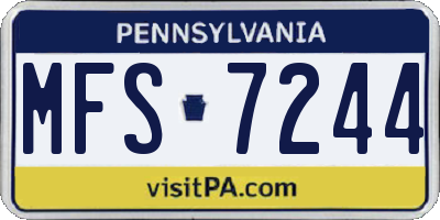 PA license plate MFS7244