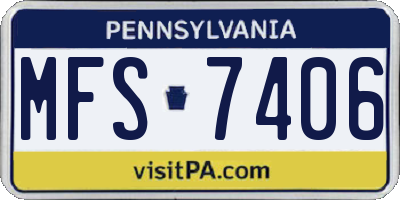PA license plate MFS7406