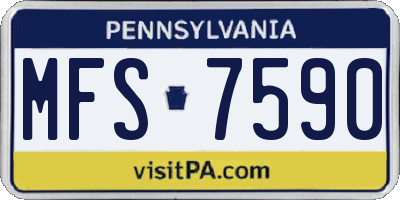 PA license plate MFS7590