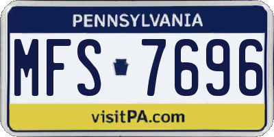 PA license plate MFS7696