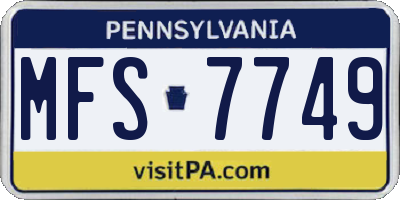 PA license plate MFS7749
