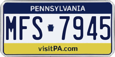 PA license plate MFS7945