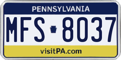 PA license plate MFS8037