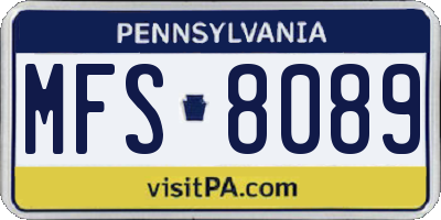 PA license plate MFS8089
