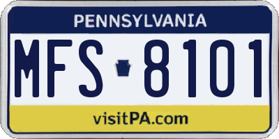 PA license plate MFS8101