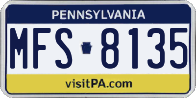 PA license plate MFS8135