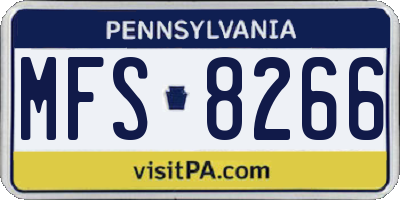 PA license plate MFS8266