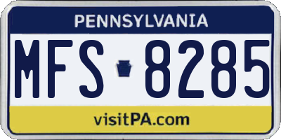 PA license plate MFS8285