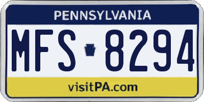 PA license plate MFS8294
