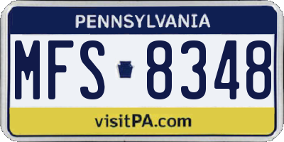 PA license plate MFS8348