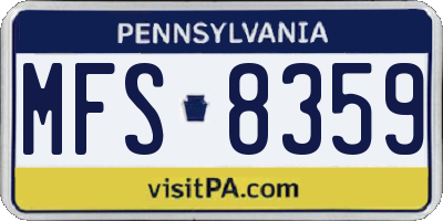 PA license plate MFS8359
