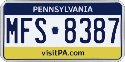 PA license plate MFS8387