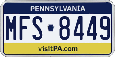 PA license plate MFS8449