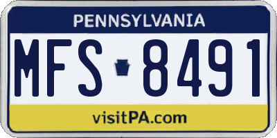 PA license plate MFS8491
