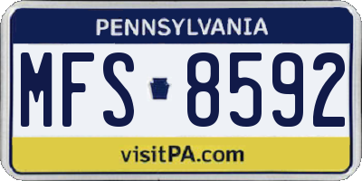 PA license plate MFS8592