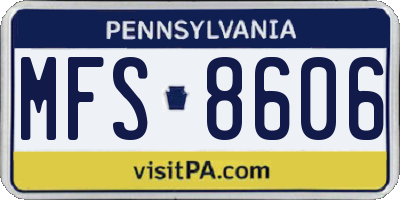 PA license plate MFS8606