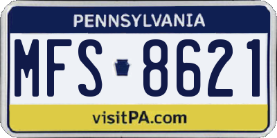 PA license plate MFS8621