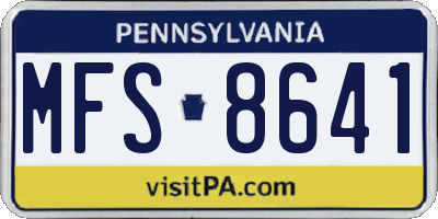PA license plate MFS8641