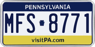 PA license plate MFS8771