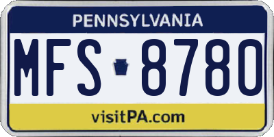 PA license plate MFS8780
