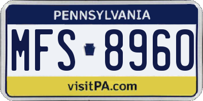 PA license plate MFS8960