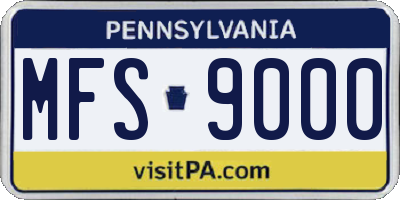 PA license plate MFS9000