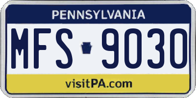 PA license plate MFS9030