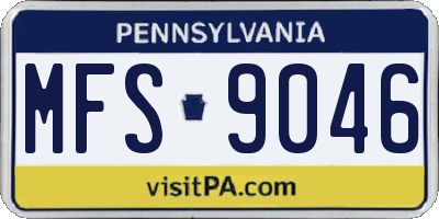 PA license plate MFS9046