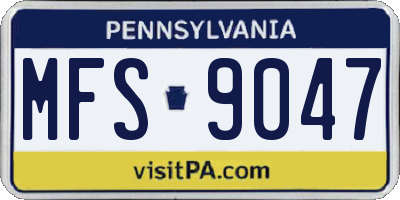 PA license plate MFS9047