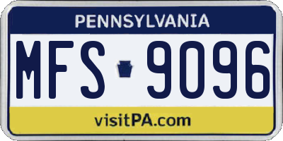 PA license plate MFS9096