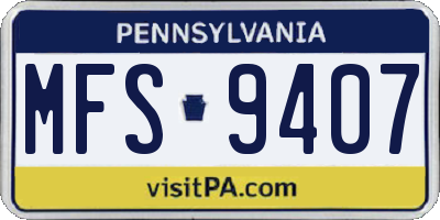 PA license plate MFS9407