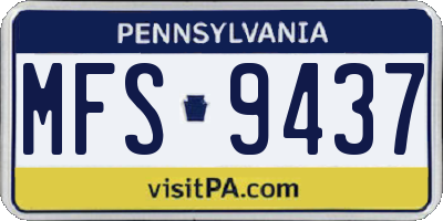 PA license plate MFS9437