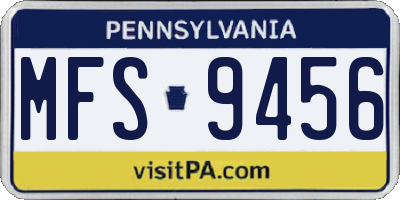 PA license plate MFS9456