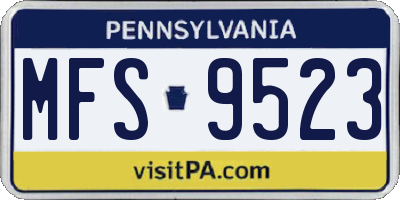PA license plate MFS9523
