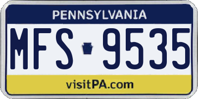 PA license plate MFS9535