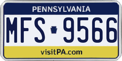 PA license plate MFS9566