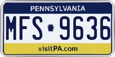 PA license plate MFS9636