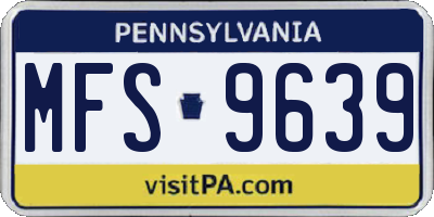 PA license plate MFS9639