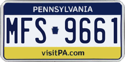 PA license plate MFS9661